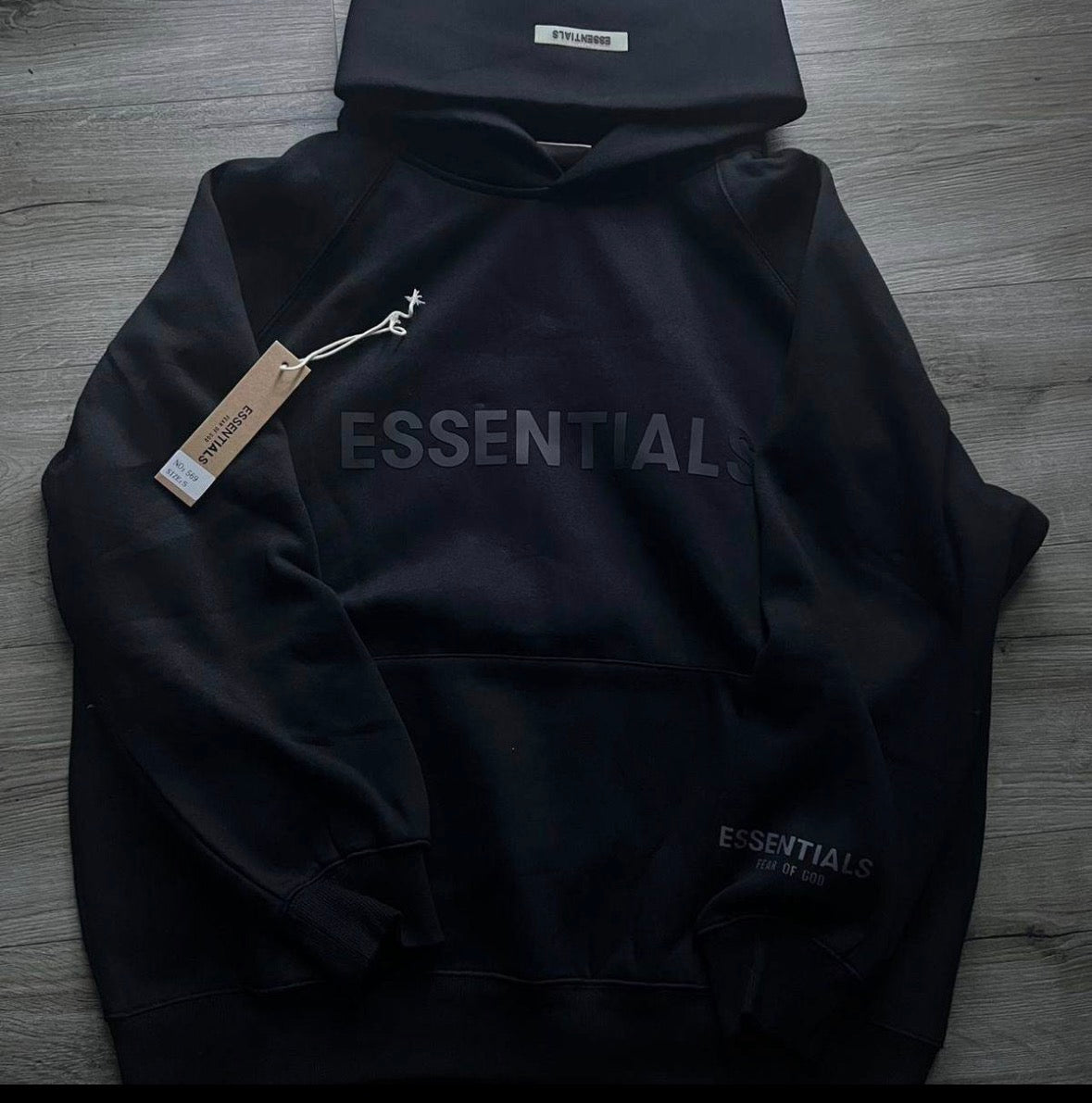 Black essentials hoodie