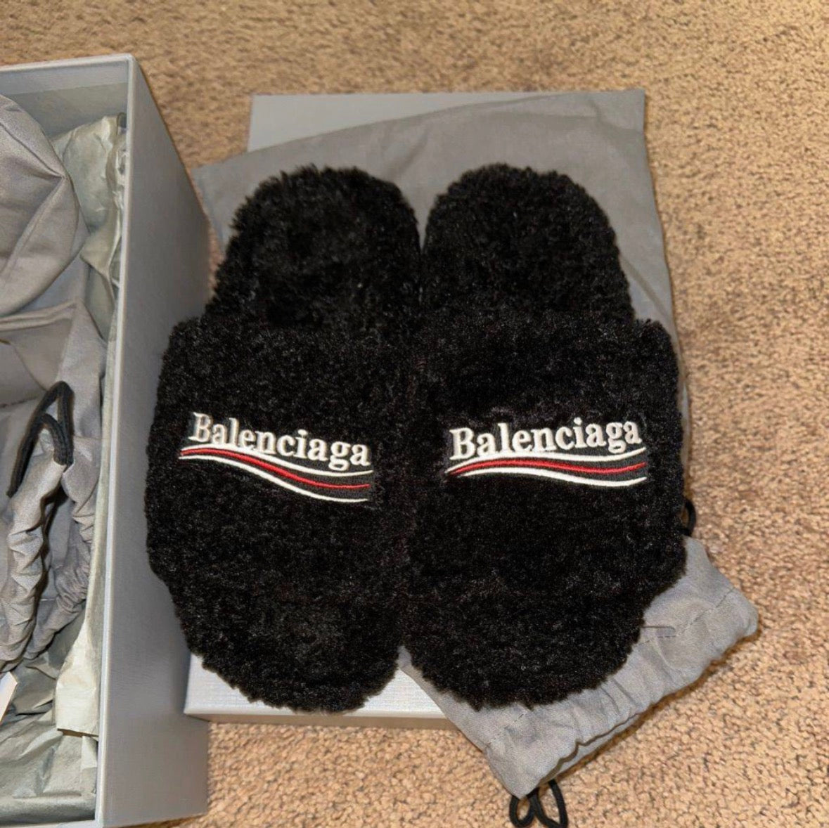 Black belenciaga slides