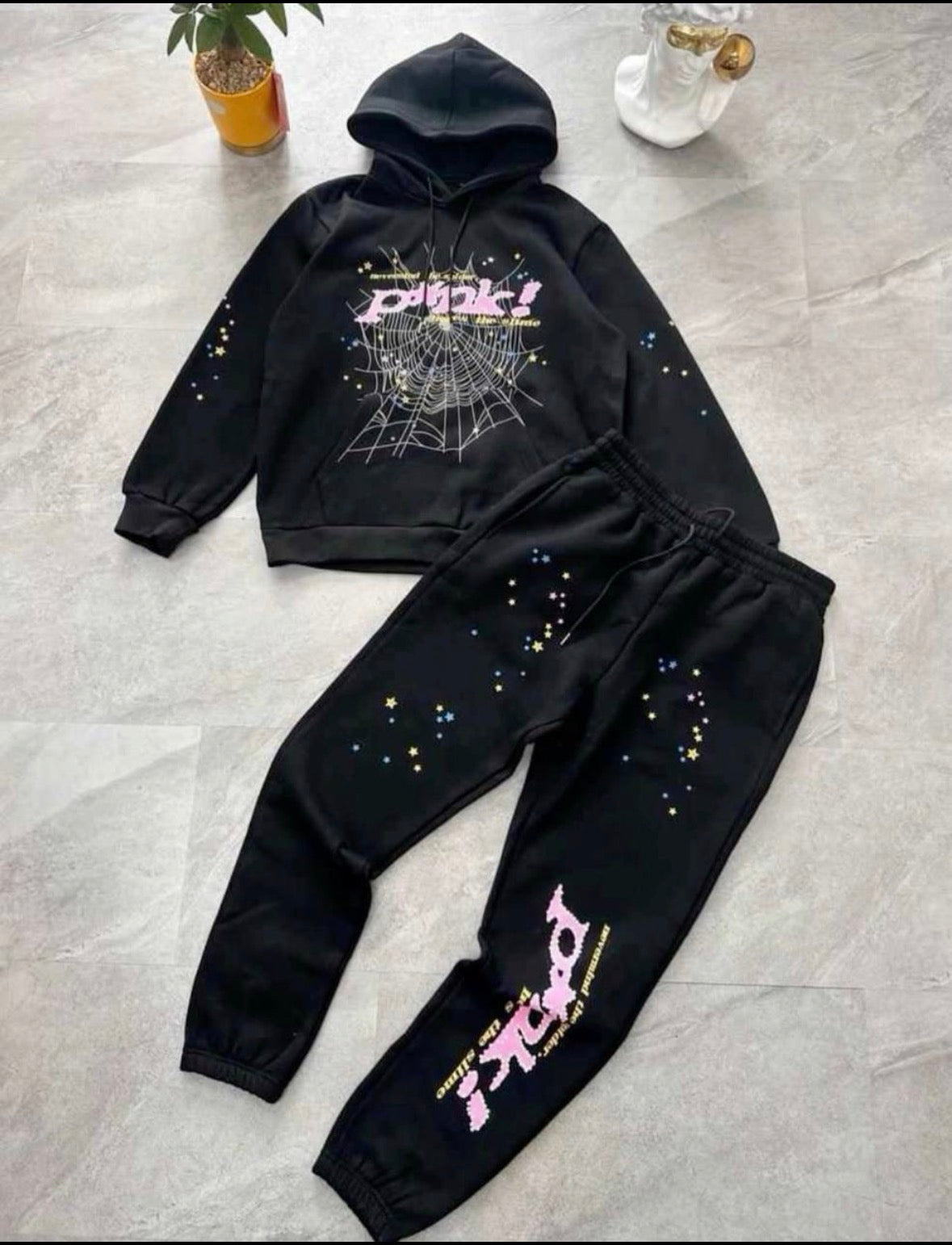 Black sp5der matching set